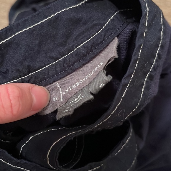 Anthropologie Rialto Navy Blue Tie Top - Picture 3 of 3